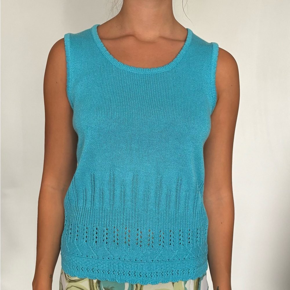 Baby blue knit tank